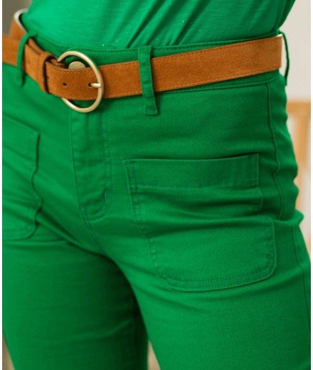 Pantalon à coupe wide Sonny vert de la marque française La Petite Etoile