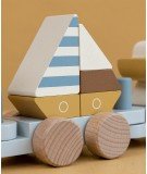 Trains à blocs en bois Sailors Bay sur le thème de l'océan de la marque Little Dutch