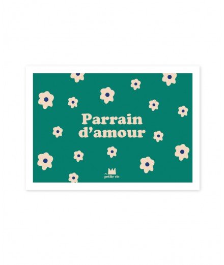 Carte postale avec son enveloppe Parrain d'amour de la marque française Ma Petite Vie