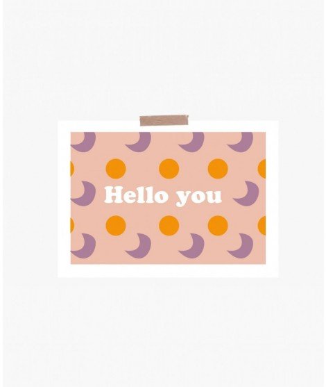 Carte Hello You avec enveloppe fabriquée en France par les créateurs Ma Petite Vie