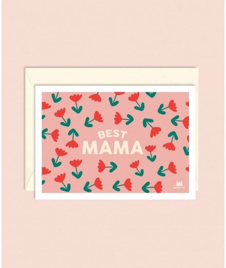 Carte Best Mama idéale pour la fête des mères vendue avec enveloppe de la marque française Ma Petite Vie