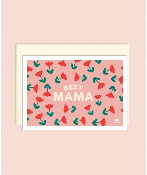 Carte Best Mama idéale pour la fête des mères vendue avec enveloppe de la marque française Ma Petite Vie