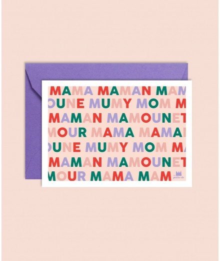 Carte Maman pour la fête des mères vendue avec enveloppe des créateurs Ma Petite Vie