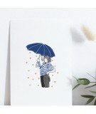Carte Sous la pluie un couple qui propage une pluie d'amour par la créatrice My Lovely Thing