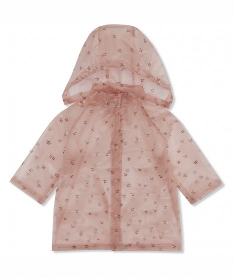 Manteau de pluie transparent modèle Brume imprimé Cherry Blush de la marque scandinave Konges Slojd