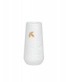 Petit vase en céramique blanche et avec des Feuilles dorées de la marque de décoration Räder