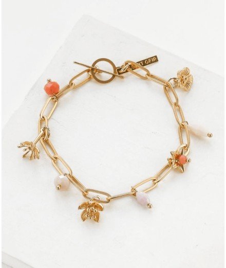 Bracelet Blossom Rose doré à l'or fin 24 carats et réalisé par la marque Shlomit Ofir