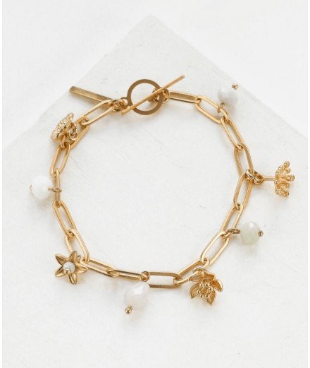 Bracelet Blossom Blanc doré à l'or fin 24 carats de la marque Shlomit Ofir