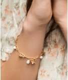 Bracelet Blossom Blanc doré à l'or fin 24 carats de la marque Shlomit Ofir