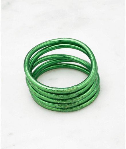 Bracelet bouddhiste épais avec mantra d'une belle couleur Vert paon