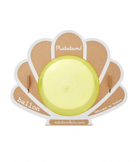 Ballon jaune Coquillage de 20 cm de diamètre de la marque française, Ratatam