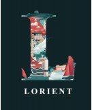 Affiche L comme Lorient dessinée et imprimée à Brest par la marque Eor Glas Studio