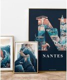 Affiche N comme Nantes imprimée en France par la marque Eor Glas Studio
