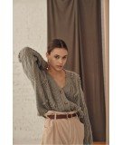 Cardigan Sama coloris Sauge gilet en laine et alpaga de la marque française Louise Misha