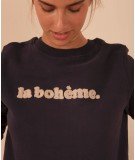 Sweatshirt en jersey de coton biologique La Bohème couleur Bitume de la marque française Emile & Ida