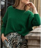 Pull ample Charley couleur Vert en laine et mohair, réalisé par la marque française La Petite Etoile