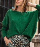 Pull ample Charley couleur Vert en laine et mohair, réalisé par la marque française La Petite Etoile