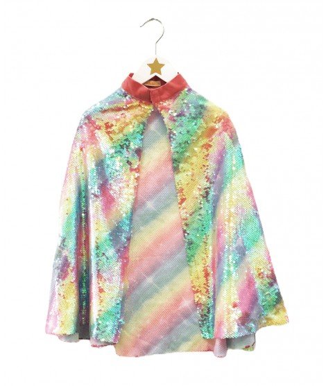 Cape de déguisement pour enfant Rainbow réalisée en sequins multicolores par la marque Ratatam