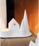 Photophore Chalet de Noël en ceramique blanche de la marque de décoration Räder