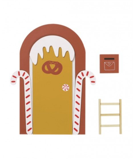 Porte du lutin du Père Noël Maison de pain d'épices - Fabelab