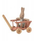 Petit wagon sur roulettes en bois Rose de la marque Maileg. Adapté pour les petites souris et les lapins minis