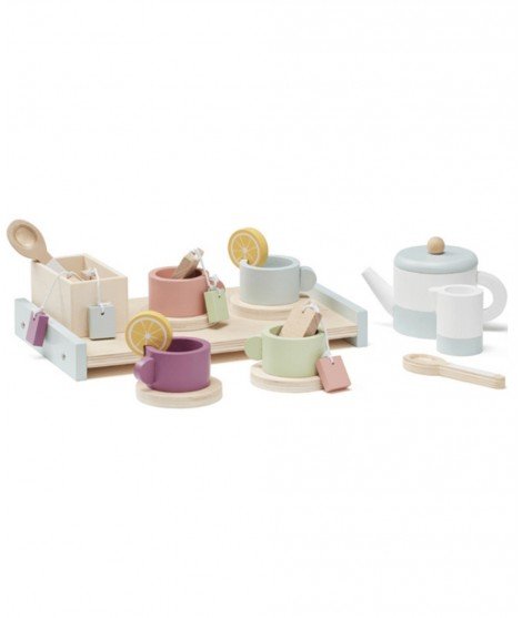 Service à thé en bois Bistro de la marque pour enfants, Kid's Concept.
