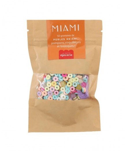 Mélange de perles Heishi et de breloques couleur Miami de la marque La Petite Epicerie