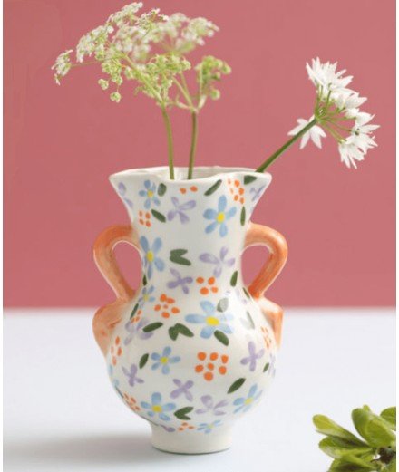 Petit vase fleuri Bloom réalisé en grès par la marque de décoration Klevering Amsterdam