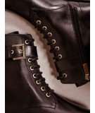 Bottines en cuir à lacets modèle Billie en cuir coloris Noir intense de la marque française Bobbies