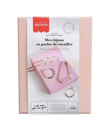 Kit créatif Mes bijoux en perles de rocailles Vert de la marque La Petite Epicerie