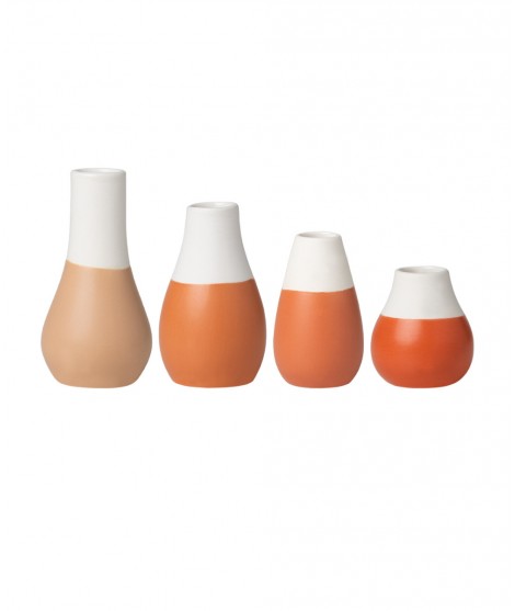 4 petits soliflores Brique de la marque de décoration Räder