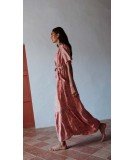 Robe longue en soie Sandhya imprimé Straw Bohemian Hindi de la marque française Louise Misha