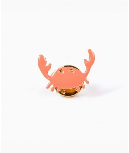 Pin's en forme de crabe modèle Franklin coloris Mandarine des créateurs Titlee