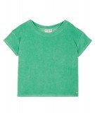 T-shirt à la coupe courte en tissu éponge Vert Garden de la marque française Emile & Ida. Petite pomme brodée à la main.