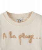 Sweatshirt en coton biologique avec le message "La Plage" de la marque française Emile & Ida