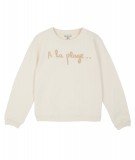 Sweatshirt en coton biologique avec le message "La Plage" de la marque française Emile & Ida