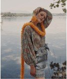 Blouse en gaze de coton biologique Jeanne imprimé Water Jodhpur flower de la marque Louise Misha