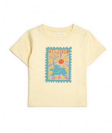 T-shirt enfant Tayo avec le message "Namaste" de la marque française Louise Misha. Réalisé en coton doux.