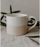Mug en grès avec le message "Tea Lover". Fabriqué à la main au Portugal.