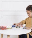 Véhicules londoniens en bois de la marque de jouets Le Toy Van. Adaptés pour les enfants de plus de 3 ans.