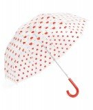 Parapluie transparent pour Adulte avec un imprimé composé de petits Coeurs rouges. De la marque BONTON