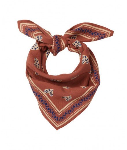 Petit foulard à l'imprimé Coeur Sauvage Terracotta de la marque française Bonheur du Jour