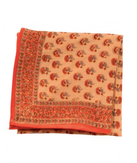 Grand foulard Fleurs indiennes Dahlia Pink de la marque française Bonheur du Jour