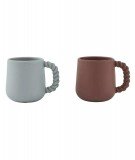 Mugs en silicone pour enfant Mellow couleur Choko Blue de la marque scandinave Oyoy