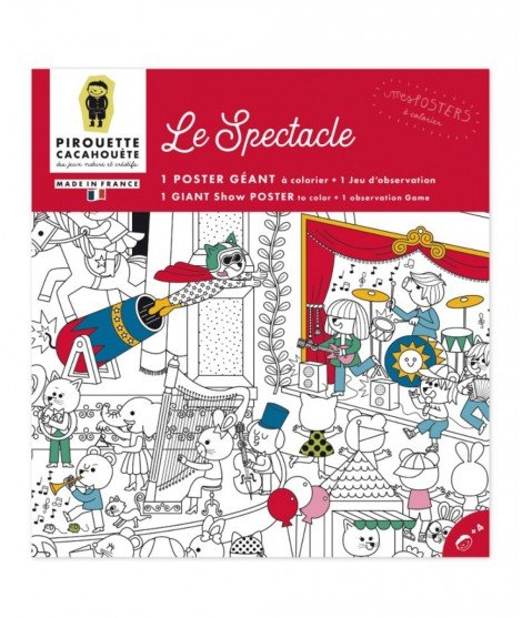 Poster géant à colorier Spectacle de la marque française Pirouette Cacahouète.