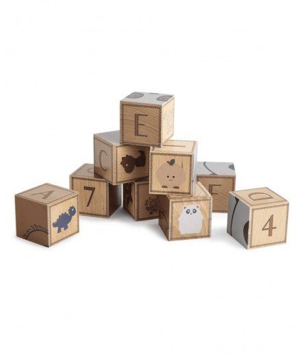 Set de 9 cubes de construction en bois Otto de la marque pour enfants, Nuuroo