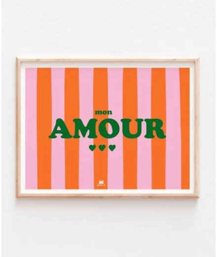 Affiche Mon Amour de la marque Ma Petite Vie. Imprimée en France. Format 30 x 40 cm