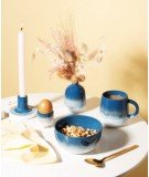 Petit vase émaillé Mojave Bleu de la marque de décoration Sass & Belle