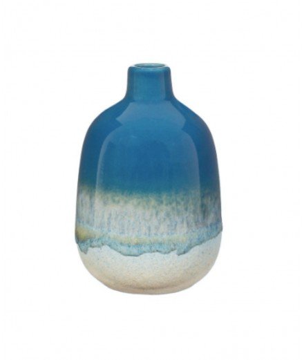 Petit vase émaillé Mojave Bleu de la marque de décoration Sass & Belle