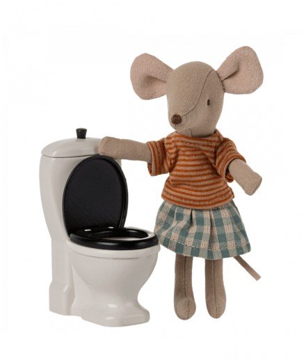 Toilettes miniature adaptées pour les souris de la famille Maileg